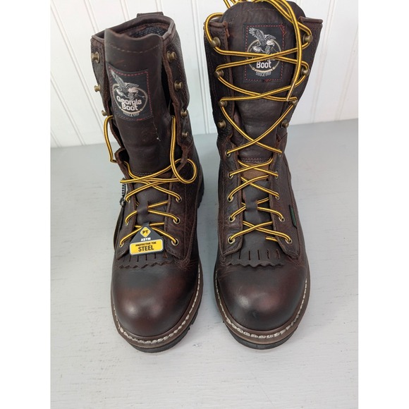 Georgia Men\'s Boots G103 Steel Toe Logger Work Lace-To-Toe Waterproof 8.5M‎ NOB main image 10